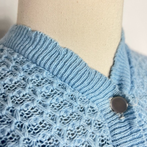 1950’s 50s Vintage Baby Blue Plus Size Women's Bolero Cardigan Sweater XL 42B - Picture 6 of 11